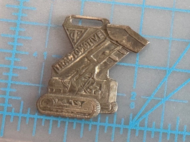 WF-081 1930s era TRACTOMOTIVE TRACTOR BULLDOZER Old Original Watch Fob
