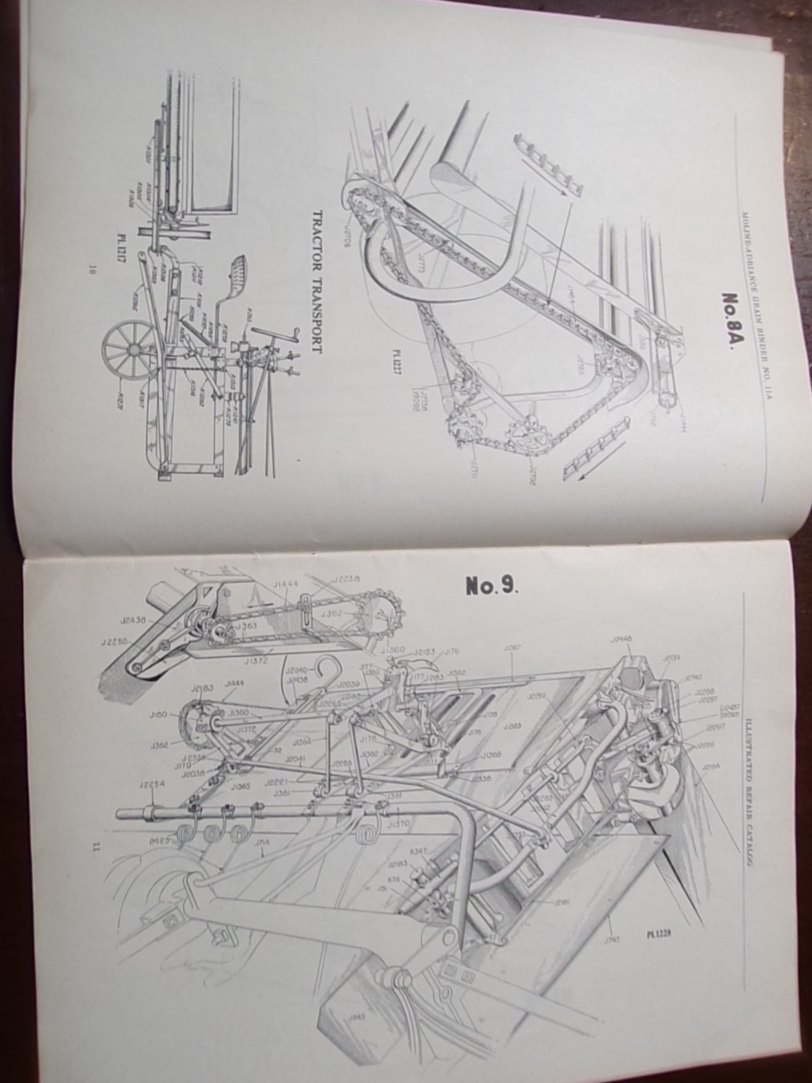 Moline No 11-A Grain Binder (Left Hand) Parts Catalog circa 1918