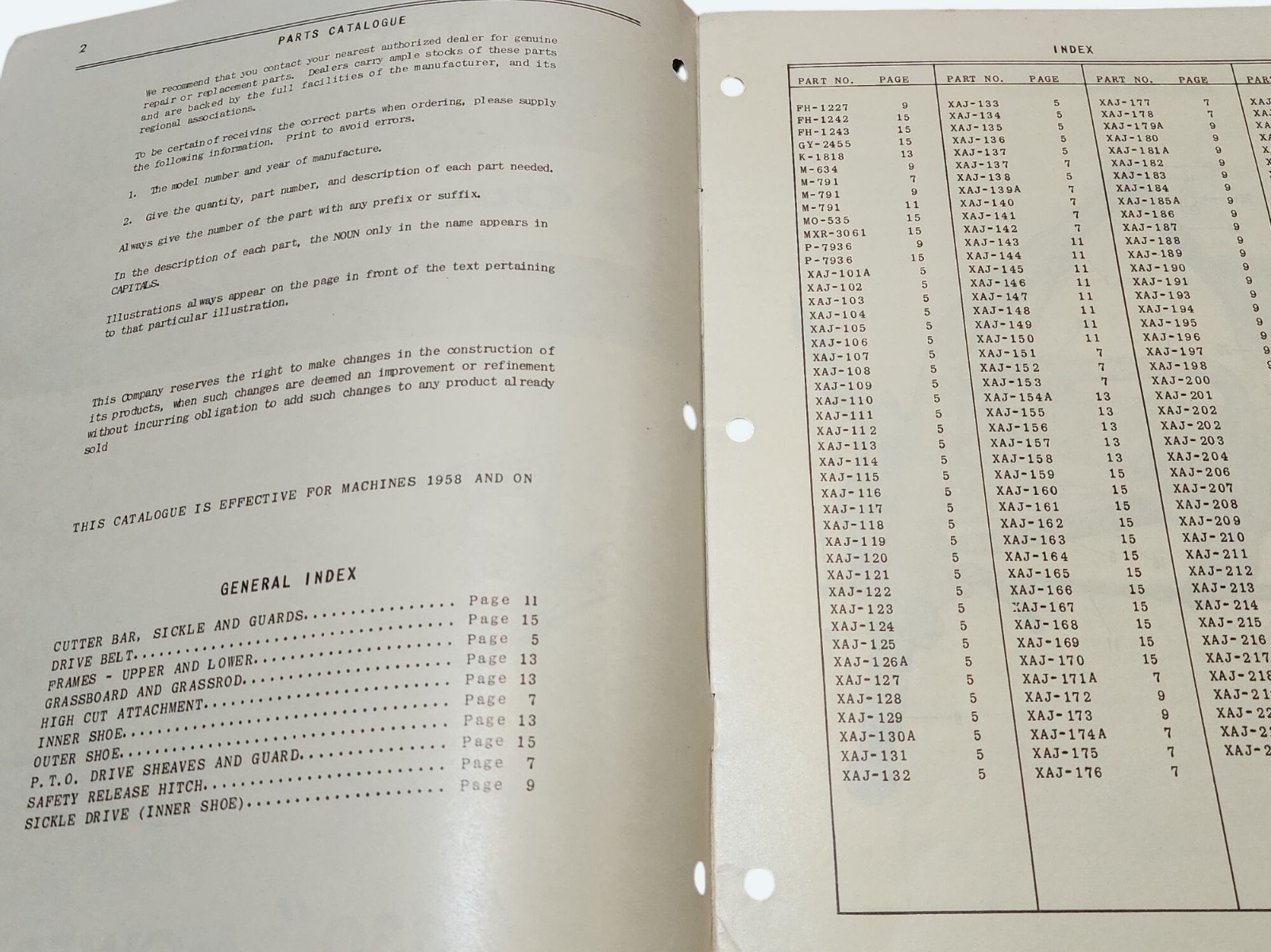 Cockshutt 330 Mower Parts List Catalog Vintage1959 w Exploded Views