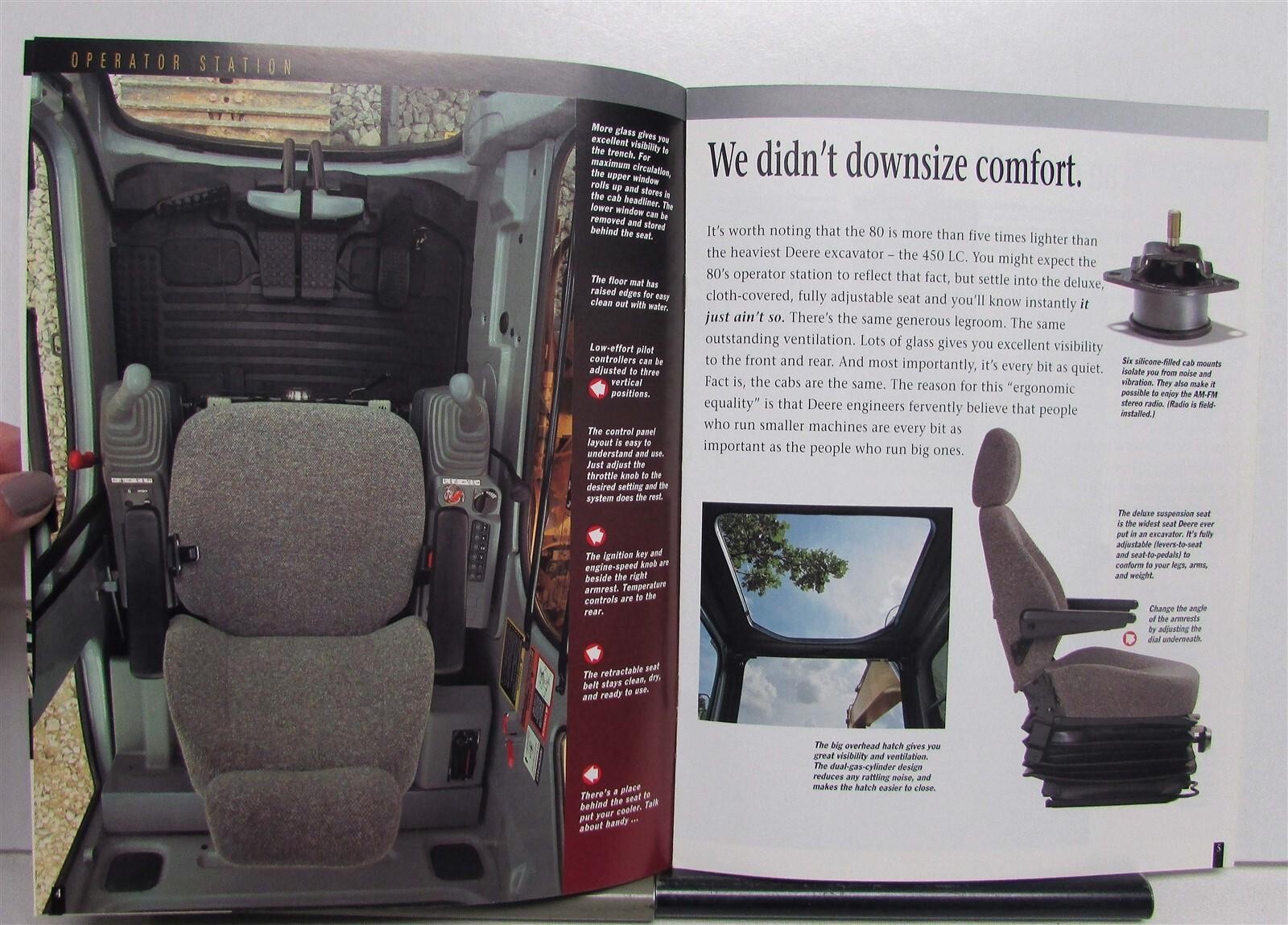 1999 John Deere 80 Excavator Specification Construction Sales Brochure