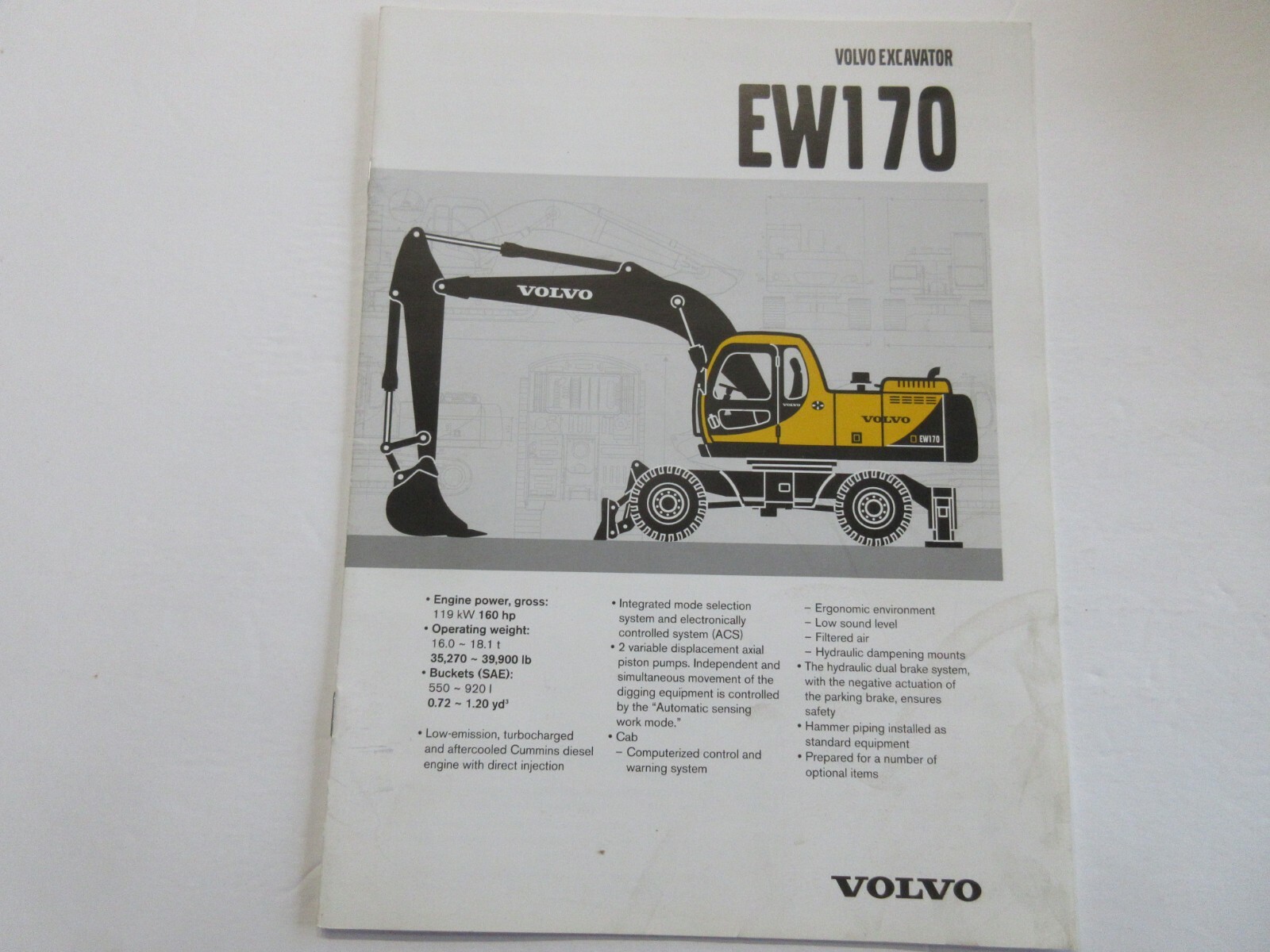 Volvo EW170 Excavator Brochure