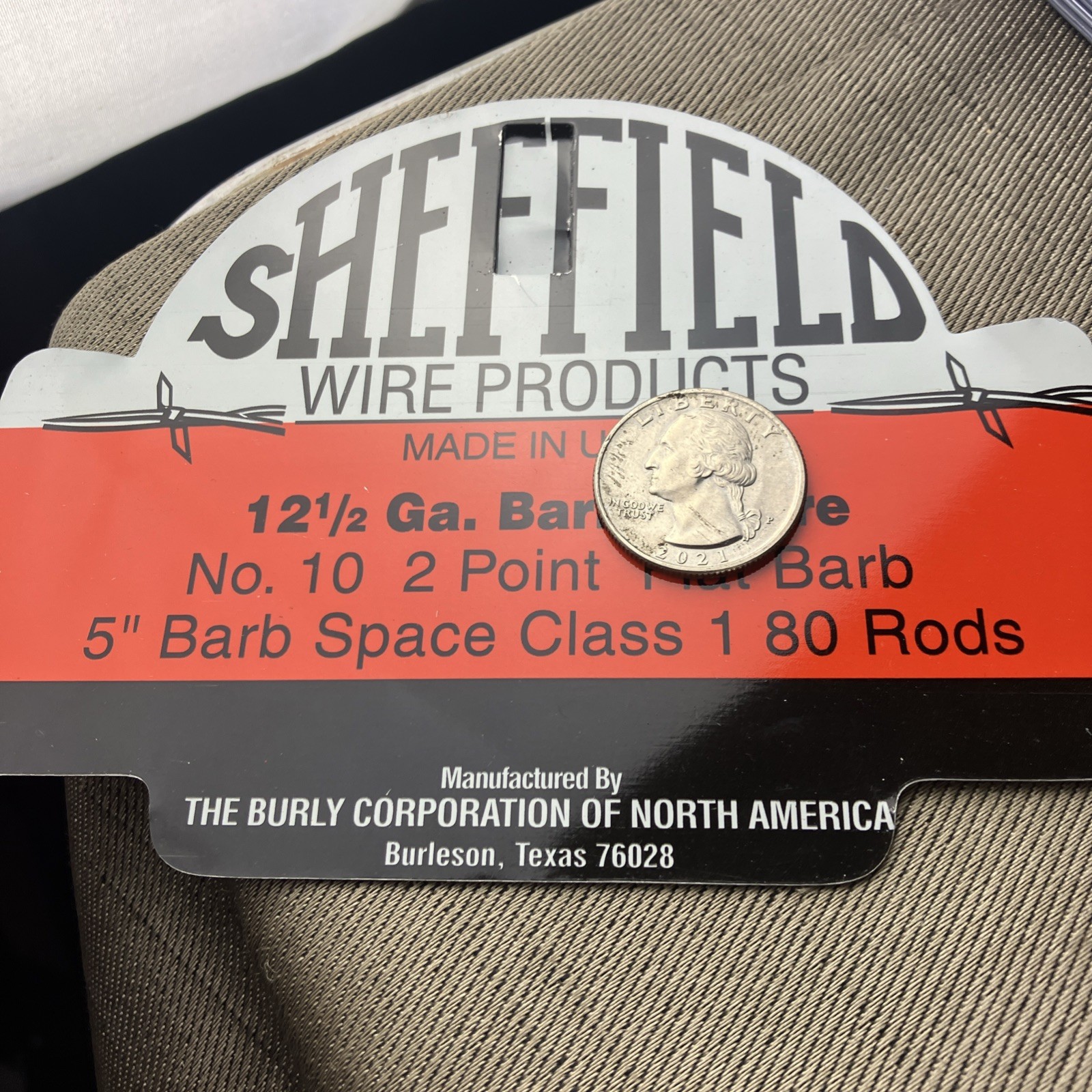 Vintage Sheffield Fence Metal Sign SHEFFIELD WIRE PRODUCTS MADE IN USA 6”unused