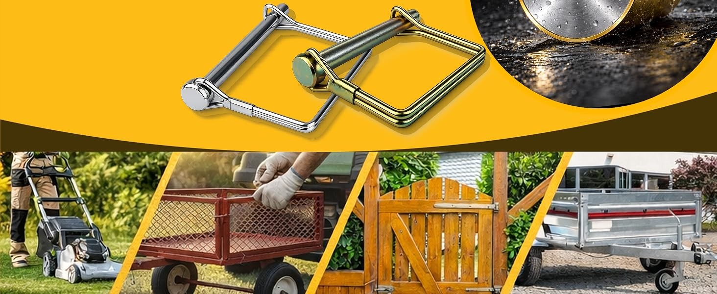 8-Pack Trailer Hitch Pins, 1/4&Prime; x 2-3/4&Prime; Safety Coupler Pin, Zinc-Plated Carbon