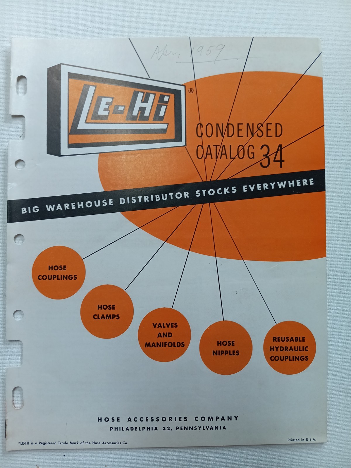 LE-HI Hose Accessories Company Condensed Catalog #34 1950s