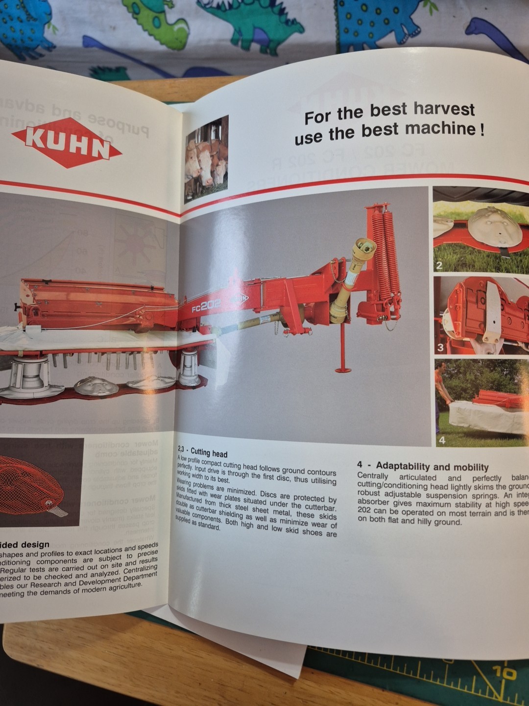 4 1990&rsquo;s? KUHN Farm Brochure Lot Gyrotedder & Mower Conditioners
