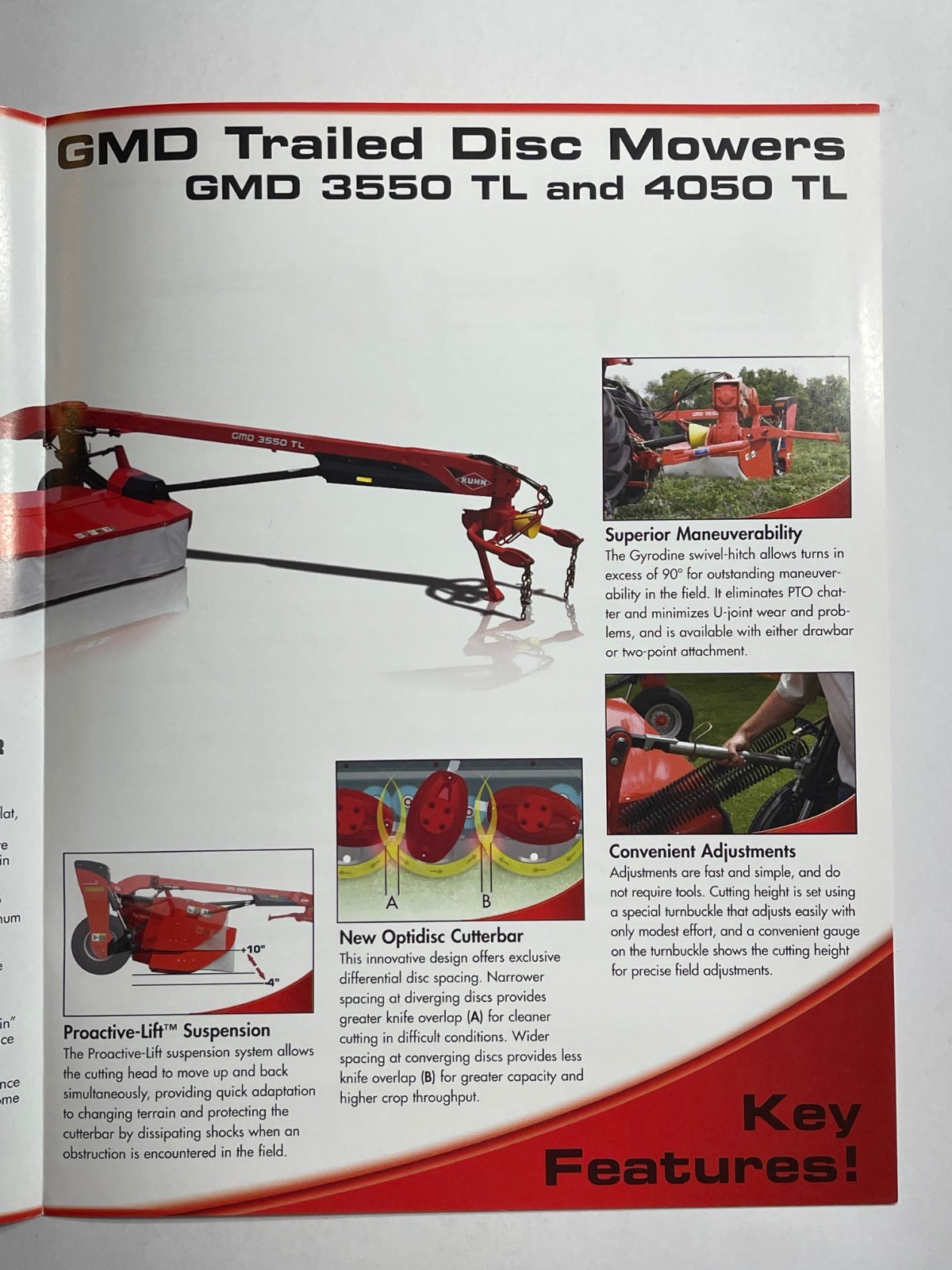 Kuhn GMB 3550 TL and 4050 TL Disc Mowers – Sales Brochure *Showroom Dealer Item*