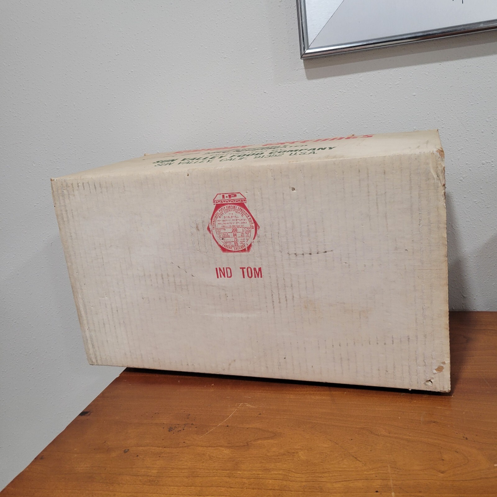 Vintage Christmas Holidays Cardbord Box Turkey Sun Valley Foods CA 10x9x17