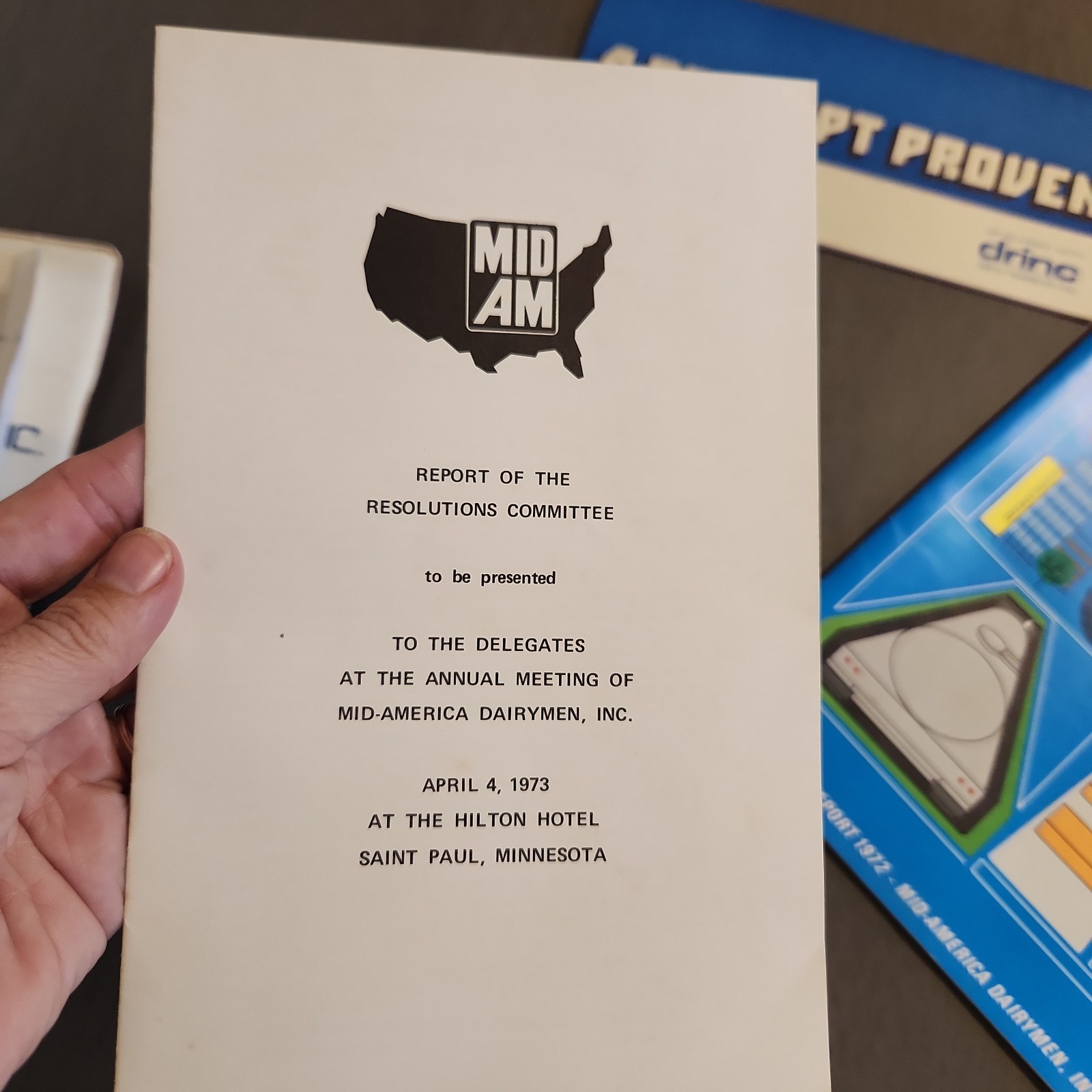 Vintage Mid-America Dairymen Inc. Lot 1972 Corporate Ephemera & Clipboard As Is