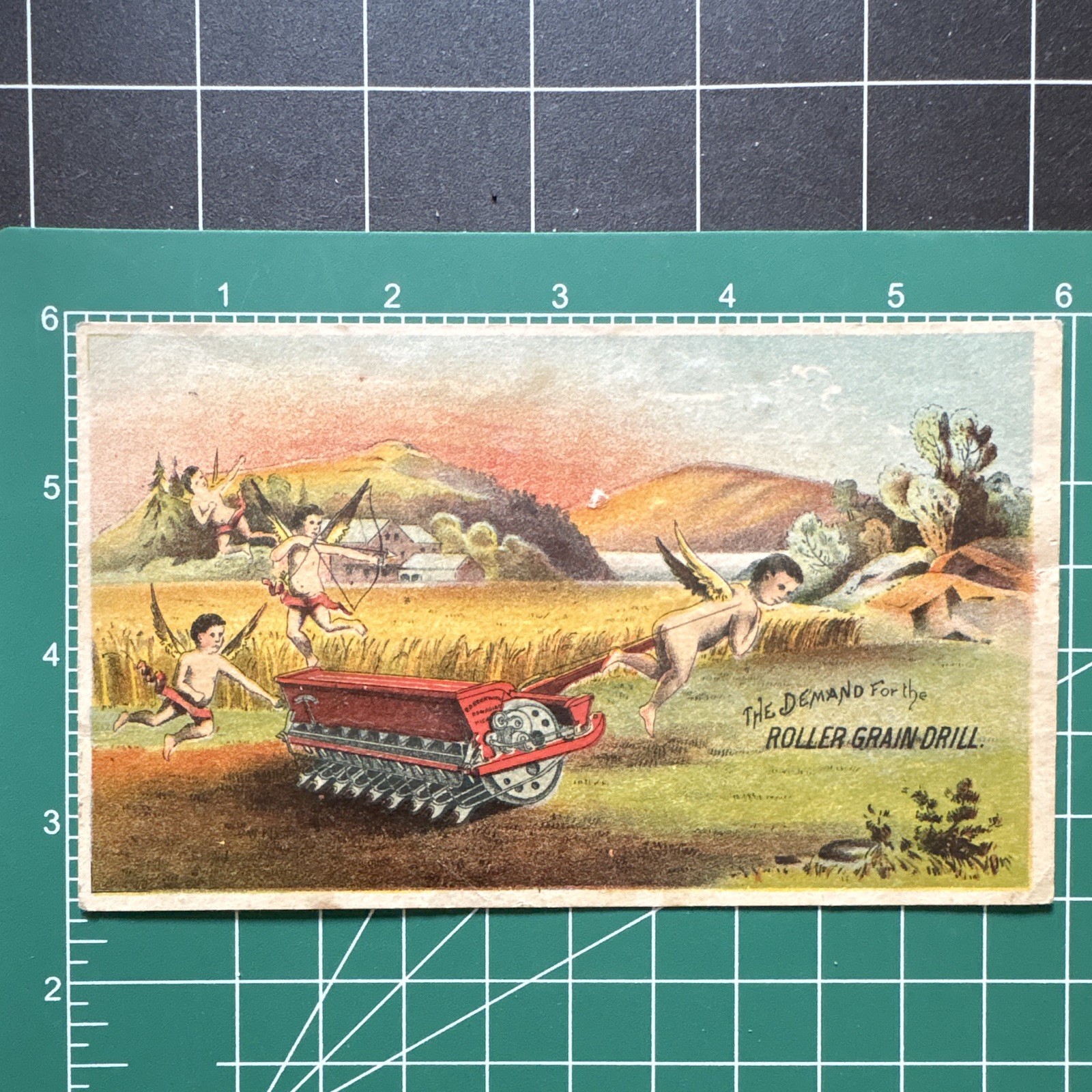 Beckwith & Lee Agriculture Trade Card, Multicolor Roller Grain Drill Advertising