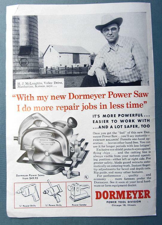 Original 1956 Dormeyer Ad Features H J McLaughlin, Manhattan, Kansas