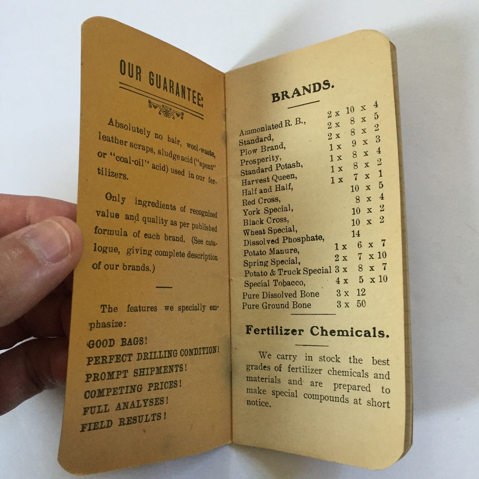 Vintage 1912 1913 Dempwolf&rsquo;s Fertilizers Pocket Notebook York Chemical Works PA