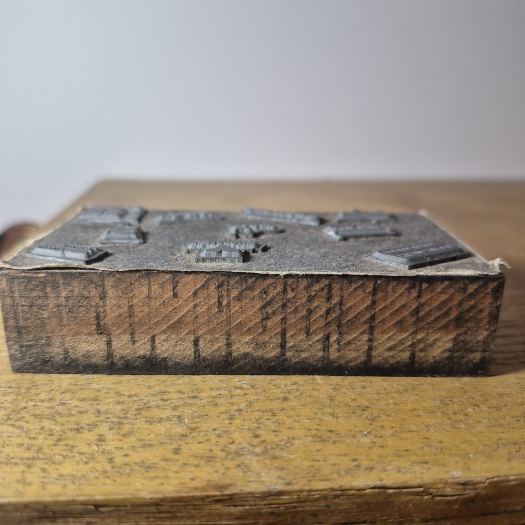 Printing Press Block 10 Mini Agricultural Advertisements Vintage Advertising