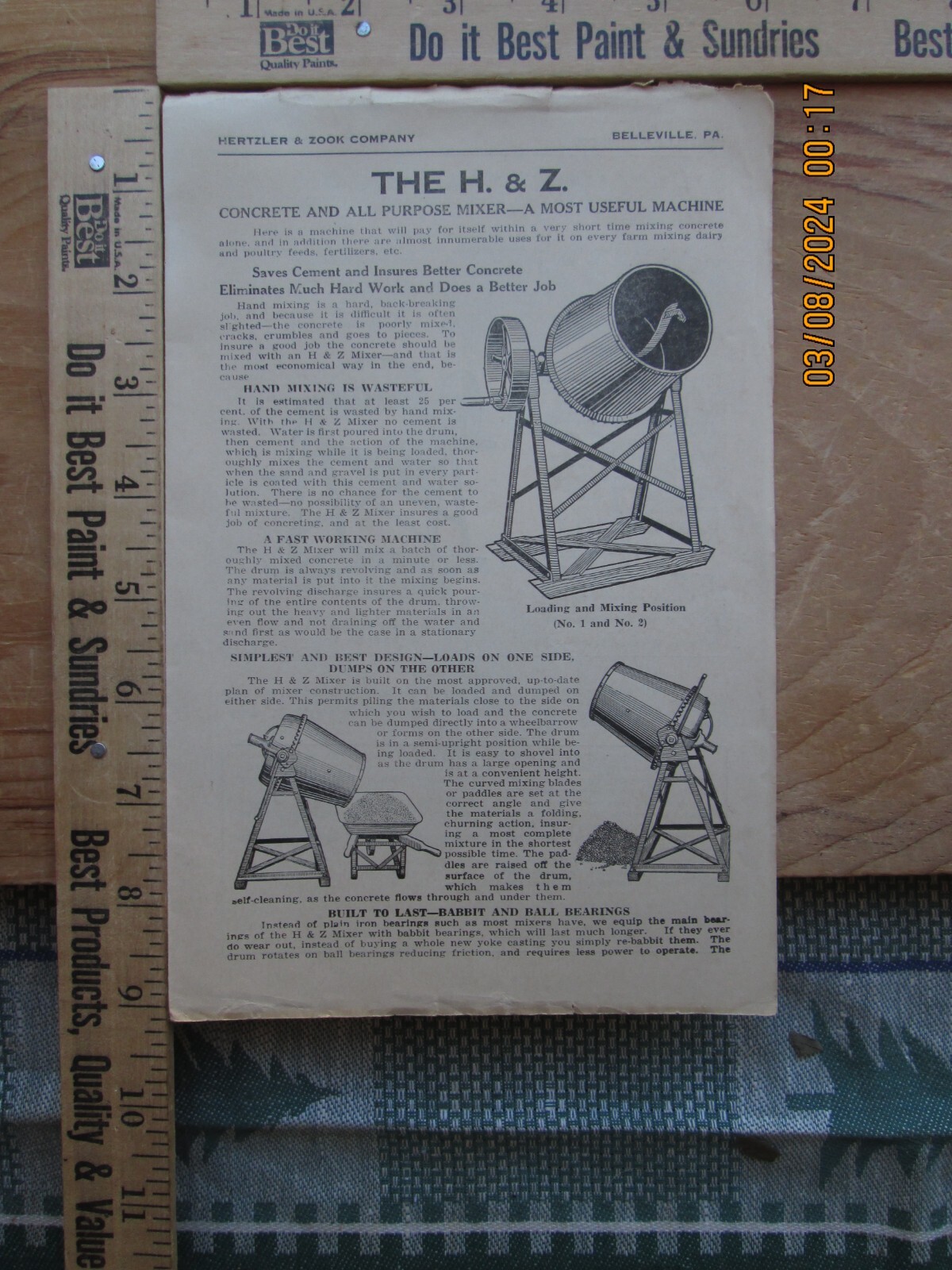 hertzler & zook co Cement concrete mixer brochure