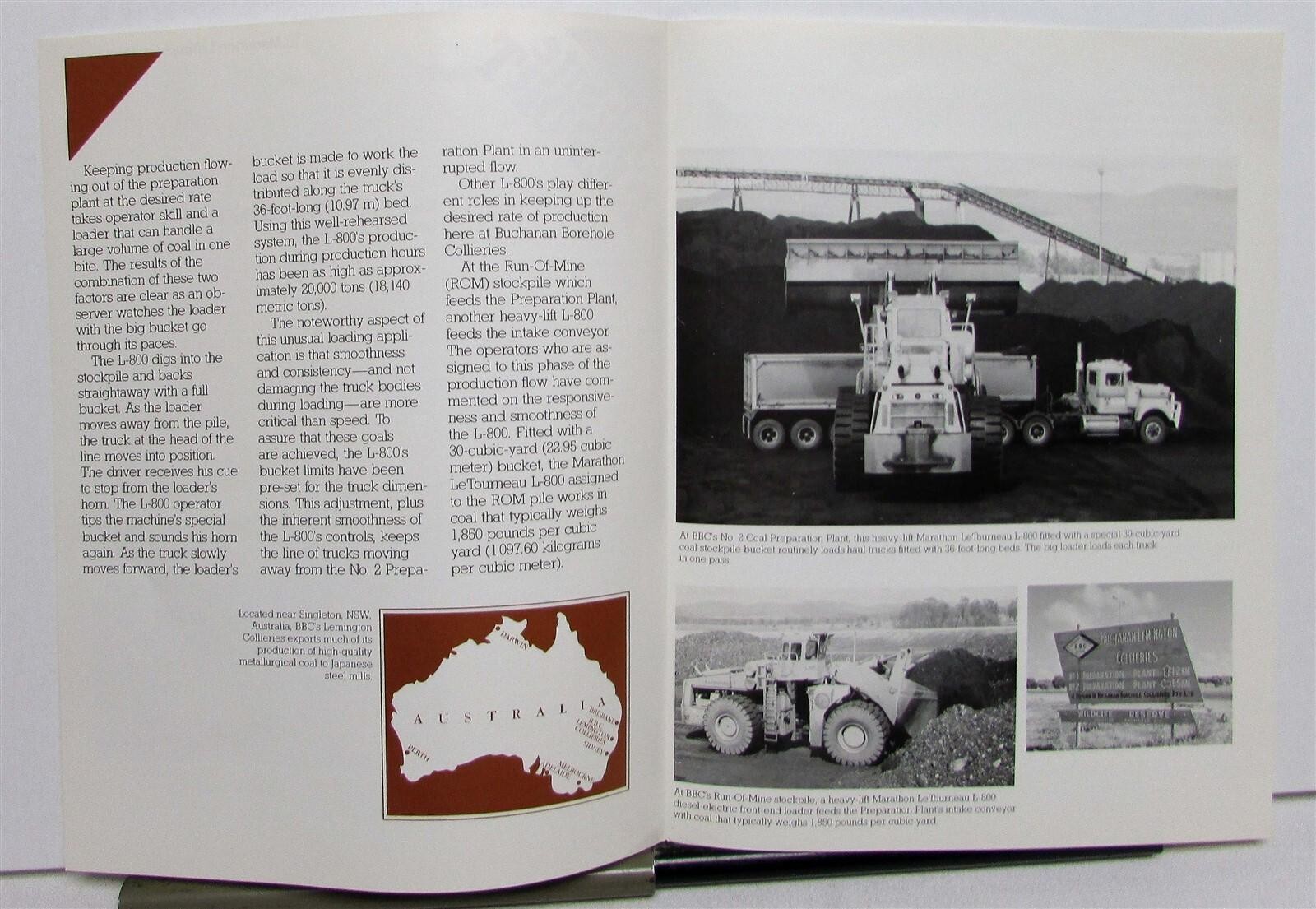 1980s Marathon LeTourneau L-800 Job Report Loader Construction Sales Brochure