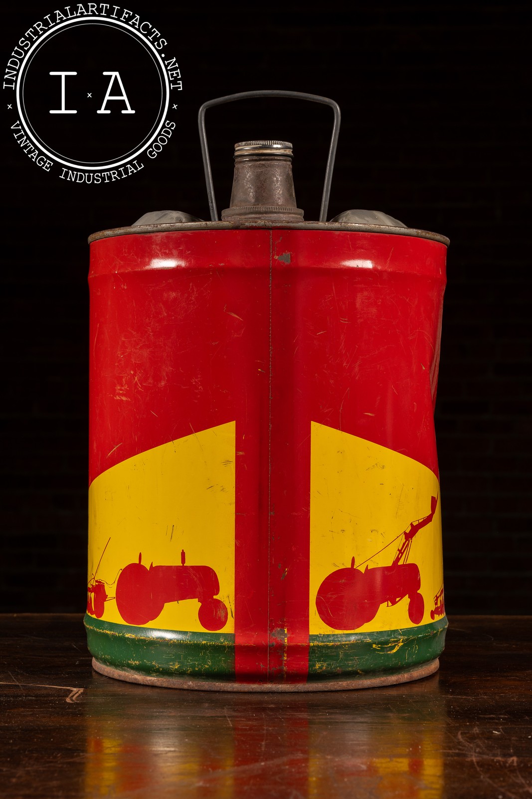 Vintage Tin Litho Famer&rsquo;s Union Co-Op « Qwiklift » 5-Gal. Hydraulic Oil Can