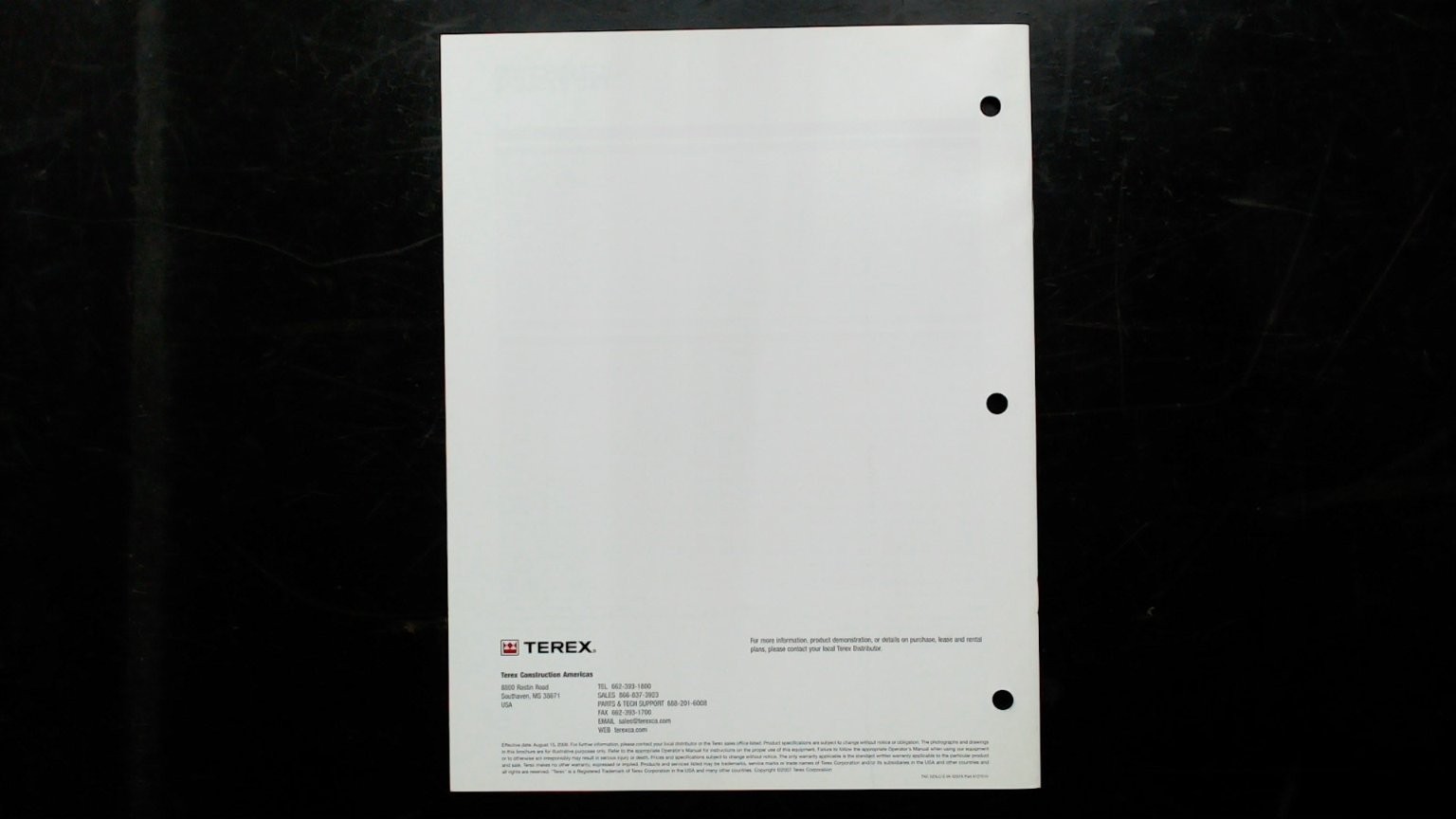 Terex TXC 225LC-2 Hydraulic Excavator Brochure Vintage Agricultural Equipment