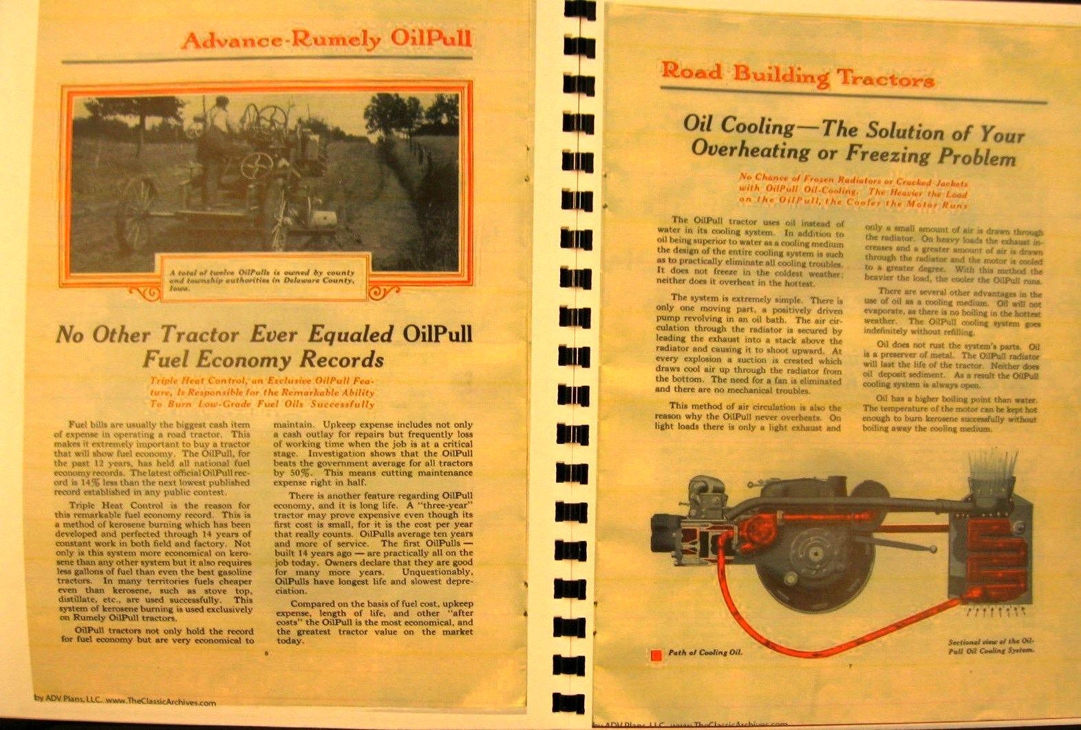Advance- Rumely Vimtage OIL PULL Road Building Tractor Sales Catalogue