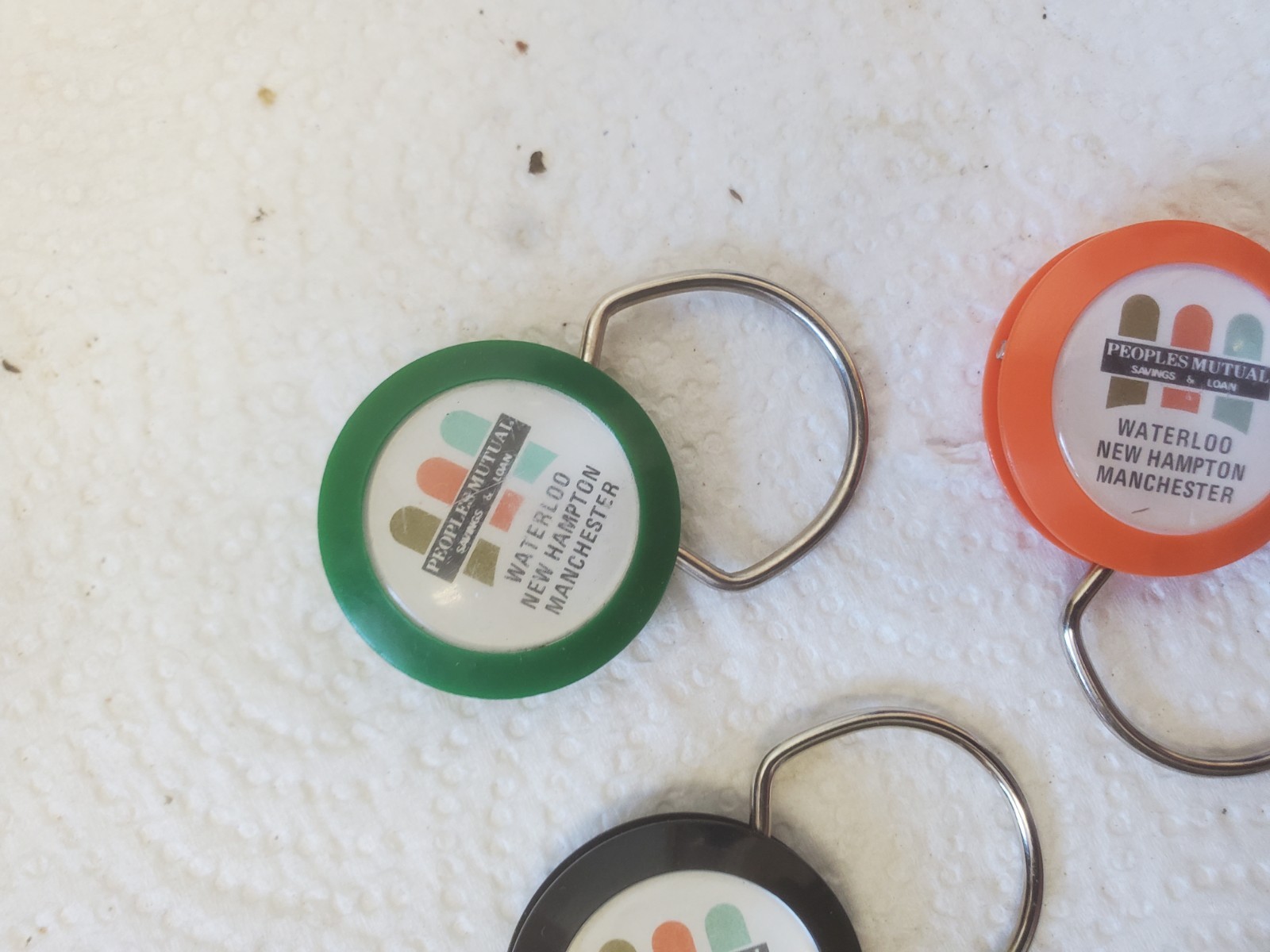 3 Keychains People Mutual Savings & Loan Waterloo New Hampton Manchester Iowa