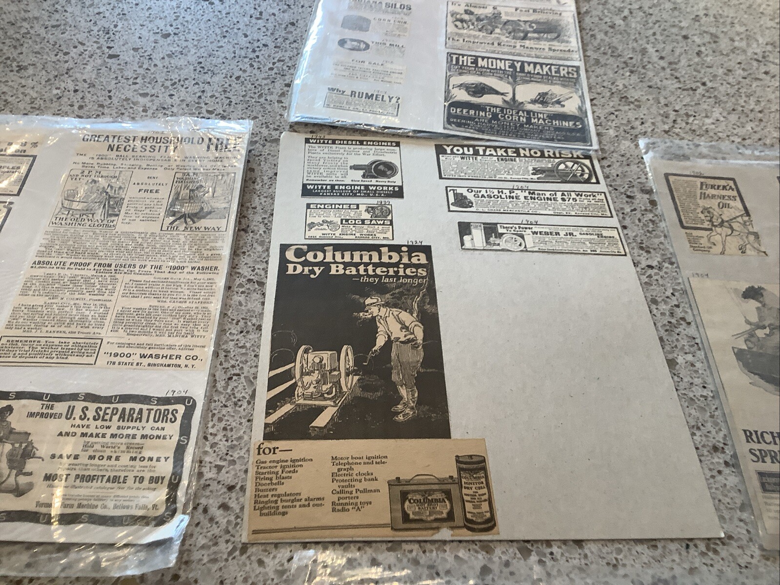 80+ B&W Print Magazine ads Farm Related 1900-10 Land Machinery Feed Gloves More
