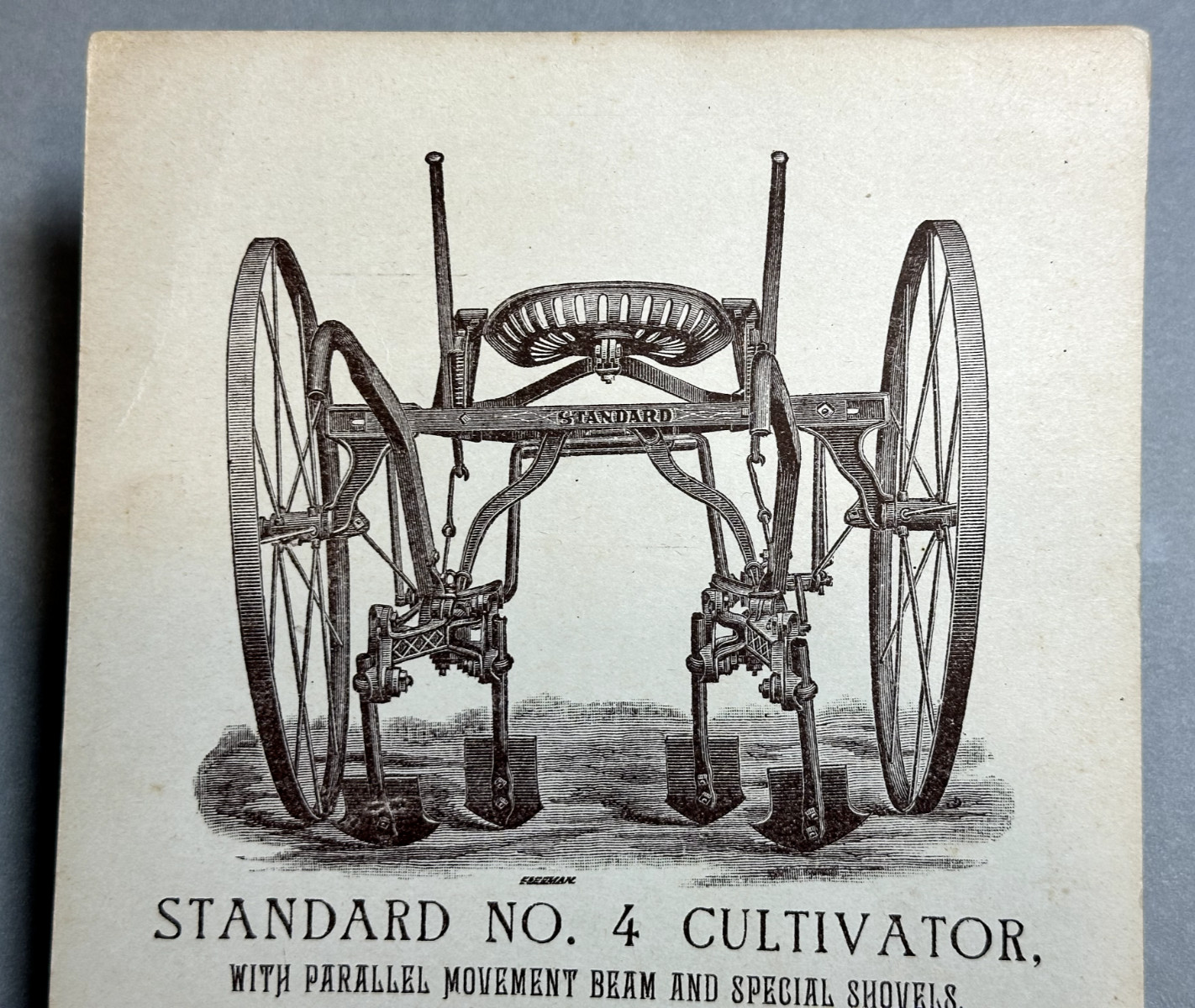 1880s Globe FARM Advertise EMERSON TALCOTT Cultivator 4 DALLAS Texas TRADE CARD