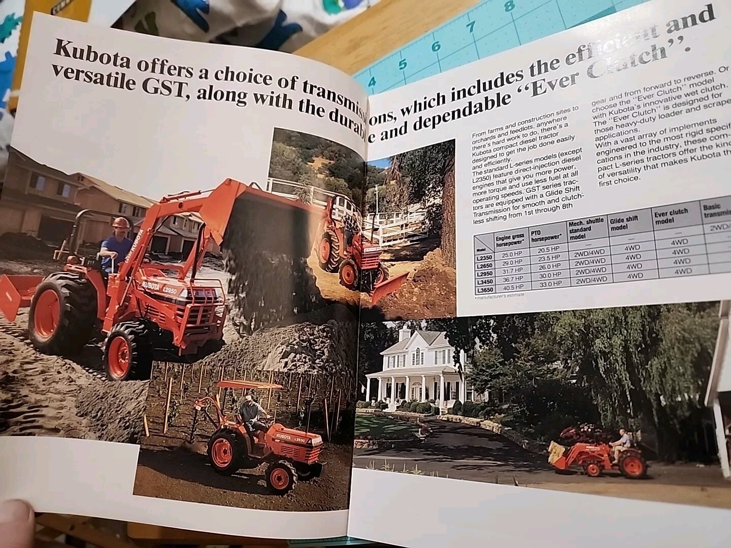 1992 Kubota Tractor Brochure L2350 L2650 L2950 L3450 L3650