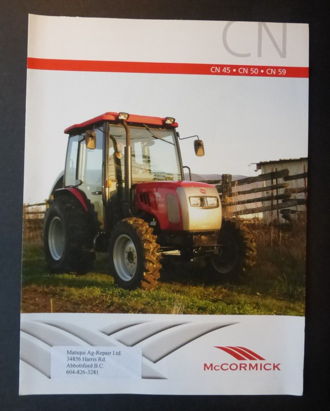 VTG Ad Sales Brochure Catalog McCormick CN 45 CN 50 CN 59