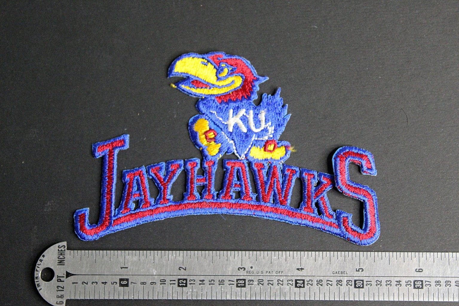 Kansas Jayhawks Embroidered Patch Vintage College Sports Logo 5.5in