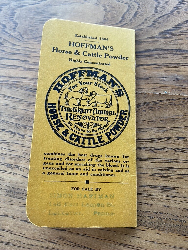 Vintage Hoffman&rsquo;s Poultry Powder Pocket Notebook Allentown PA Farm Ag