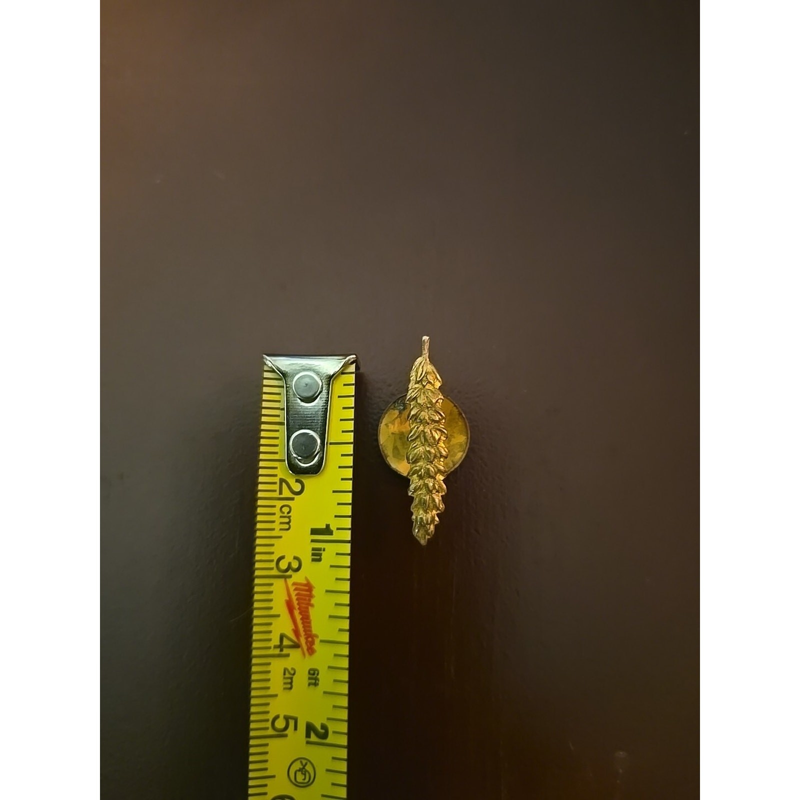 Antique Grain Dealers Journal Gold Tone Wheat Buttonhole Stud Pin Pinback