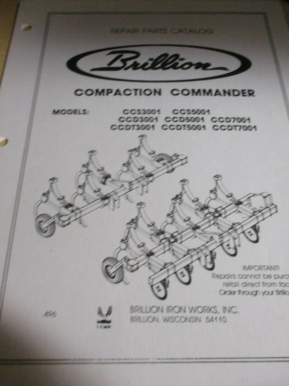 Brillion Compaction Commander 3001/5001/7001 Parts Catalog