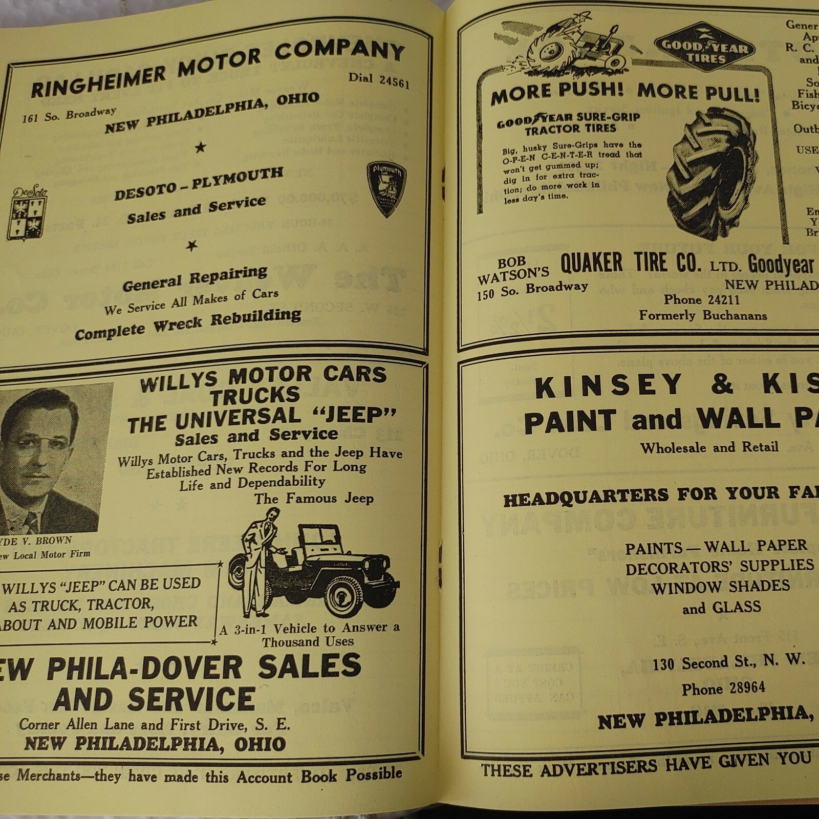 1940 Farm Account Book Tuscarawas Co. Ohio Unused