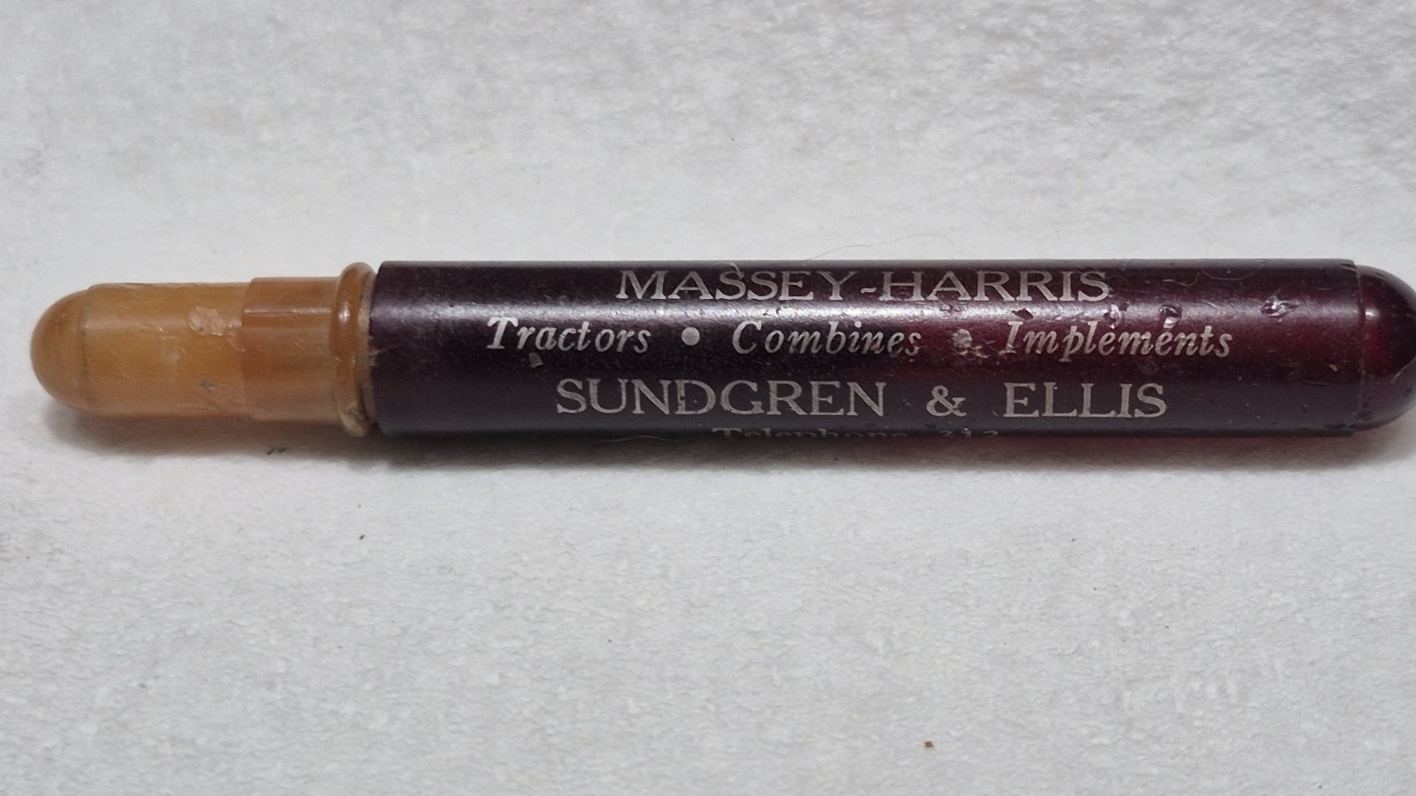 « MASSEY-HARRIS * Sungren & Ellis & Phone 312 * Greensburg, Kansas » Bullet Pencil