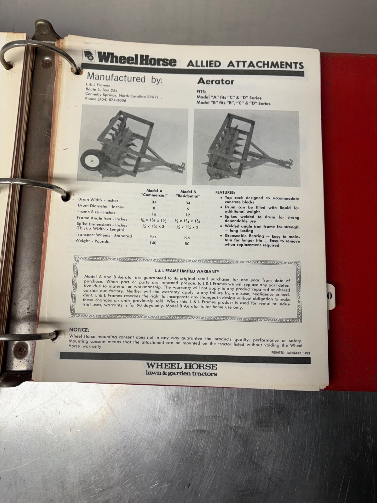 VIntage Wheel Horse Dealer Sales Guide Manual Attachment Guides & Brochures