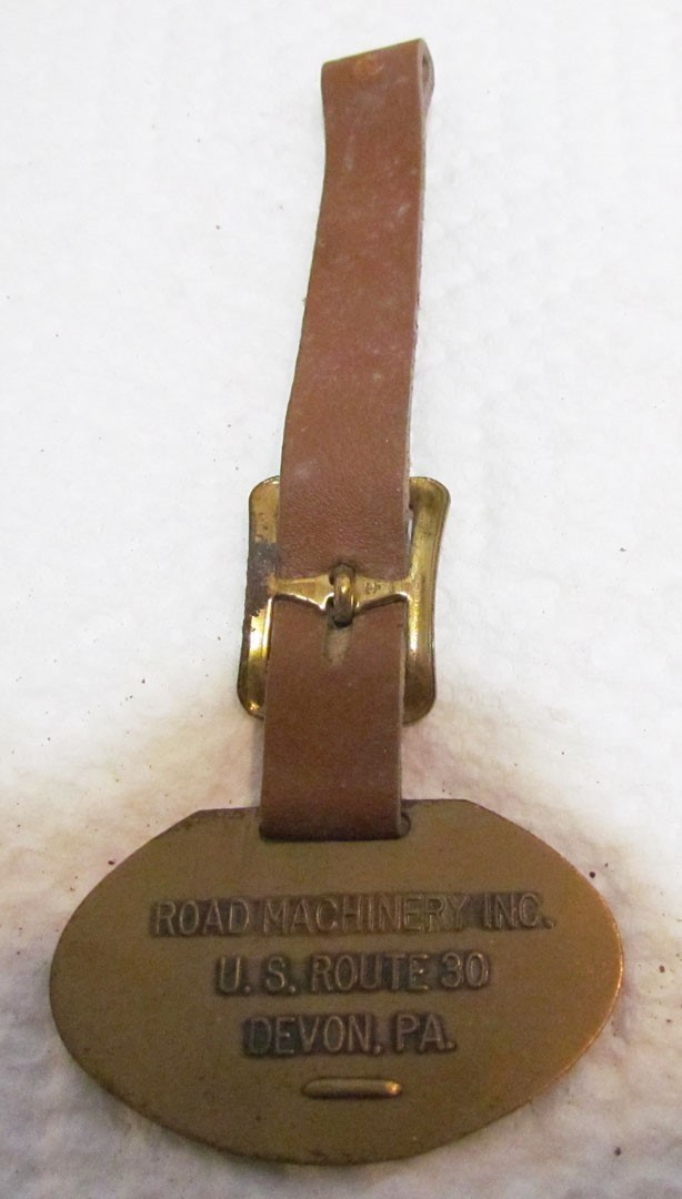 GALION HEAVY CONSTRUCTION EQUIPMENT METAL WATCH FOB VINTAGE ADVERTISING