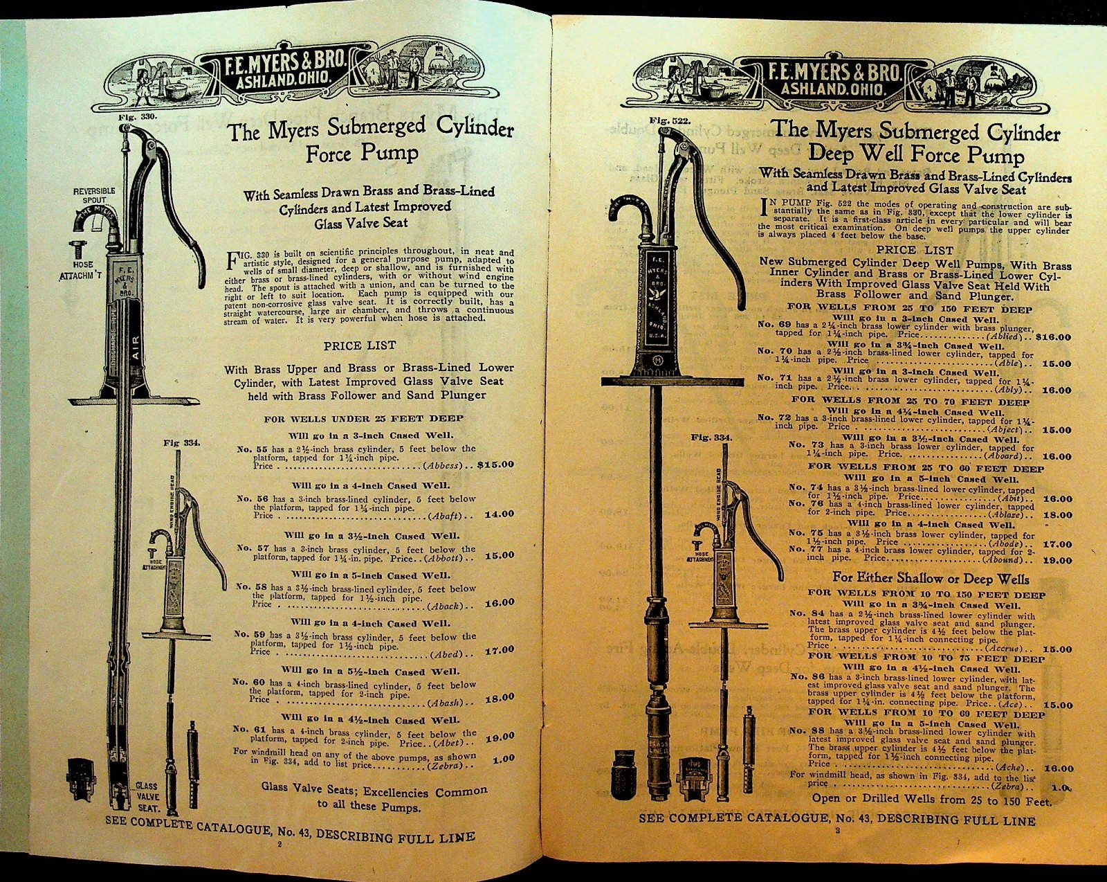 FE Myers & Bro Ashland Pump & Hay Tool Works Catalog ca 1910 Myers Branch