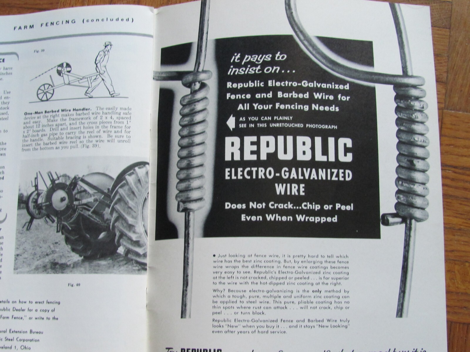 1950&rsquo;s REPUBLIC STEEL WIRE CO FARM FENCING MECHANICS TIPS BROCHURE