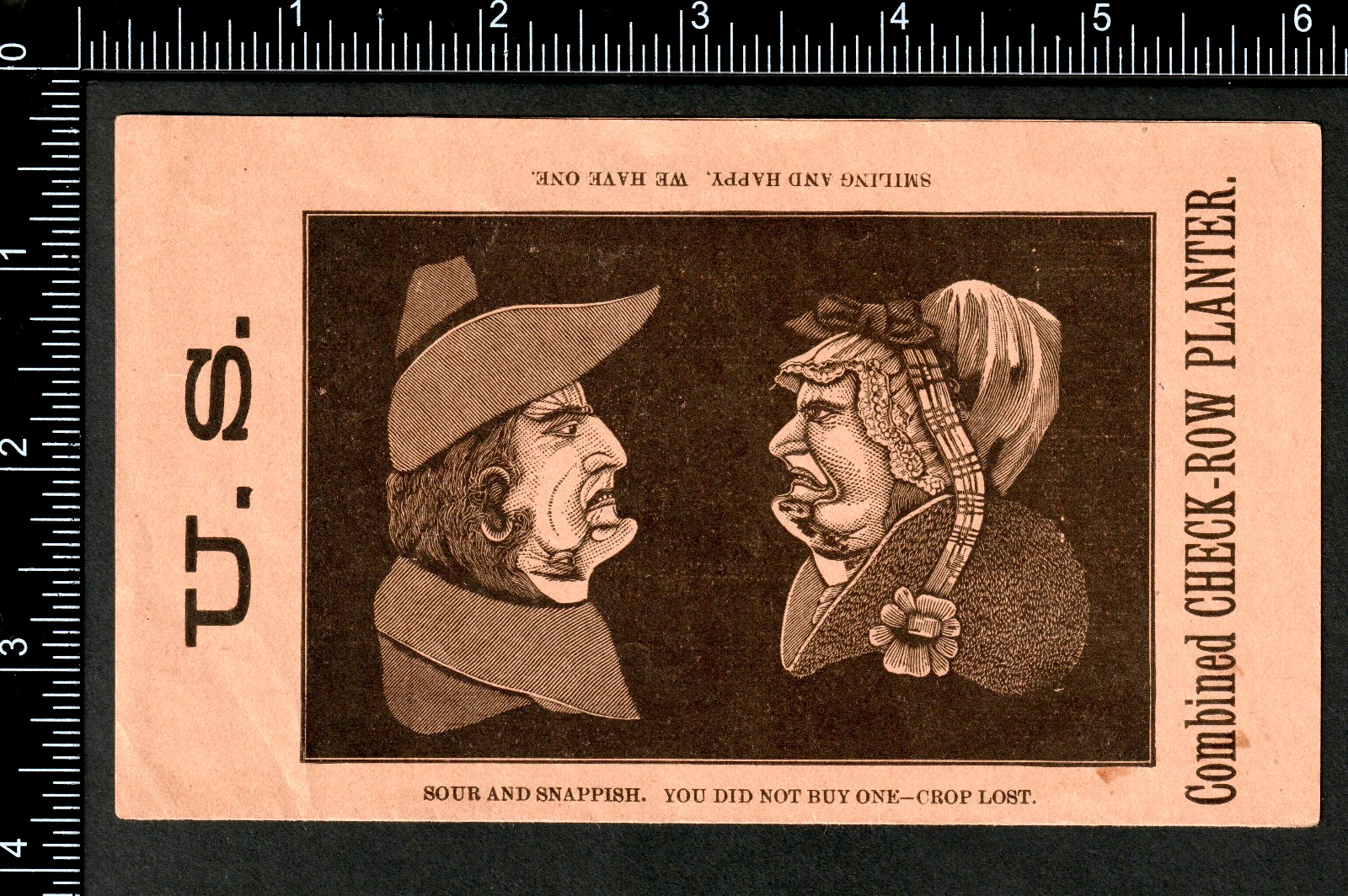 Corn Planter Hog Ring Chambers Bering Quinlan Decatur Ambigram Trade Card SR.f.h