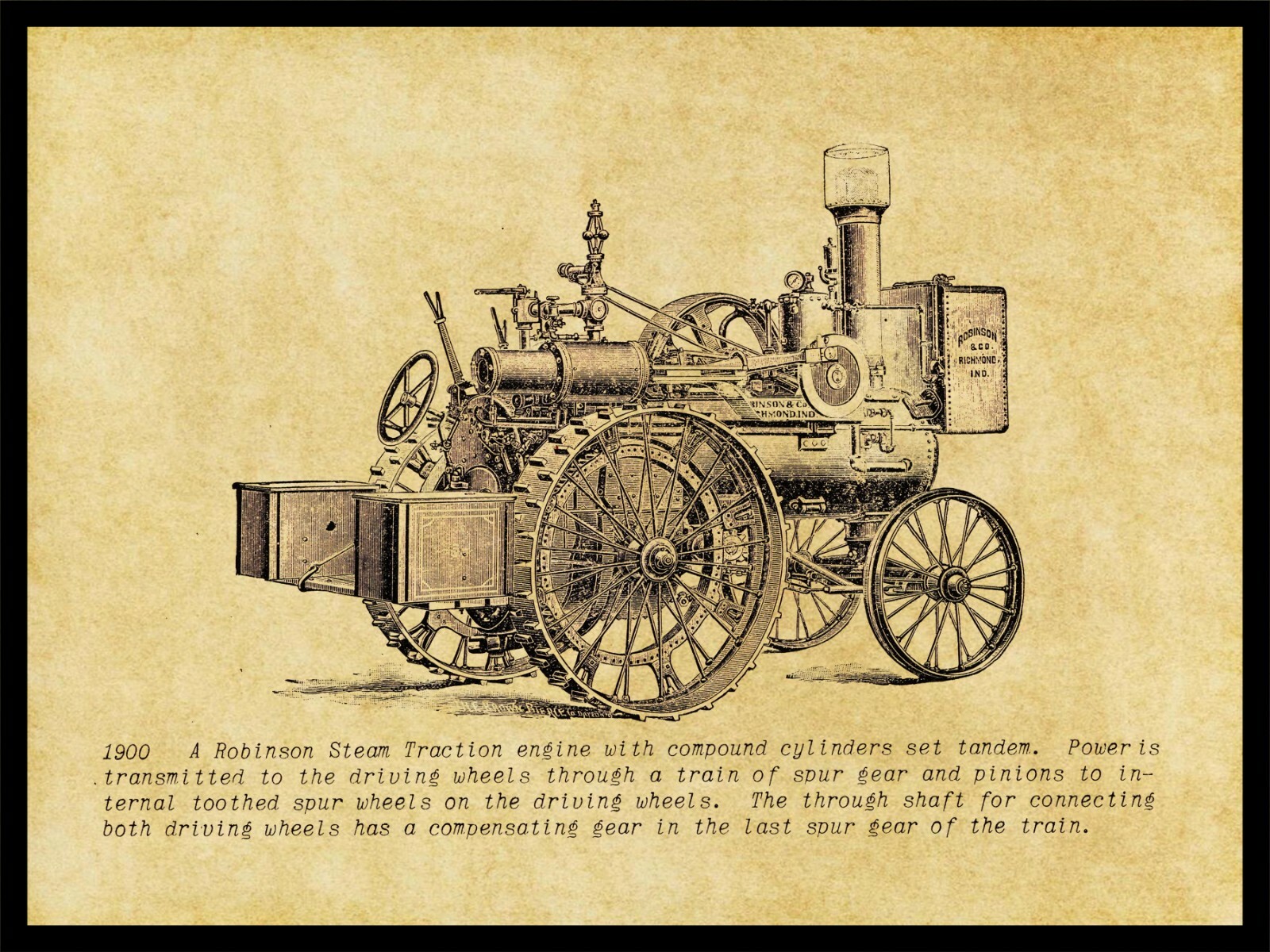 1900 Robinson Steam Traction Engine NEW Metal Sign: Richmond, Indiana