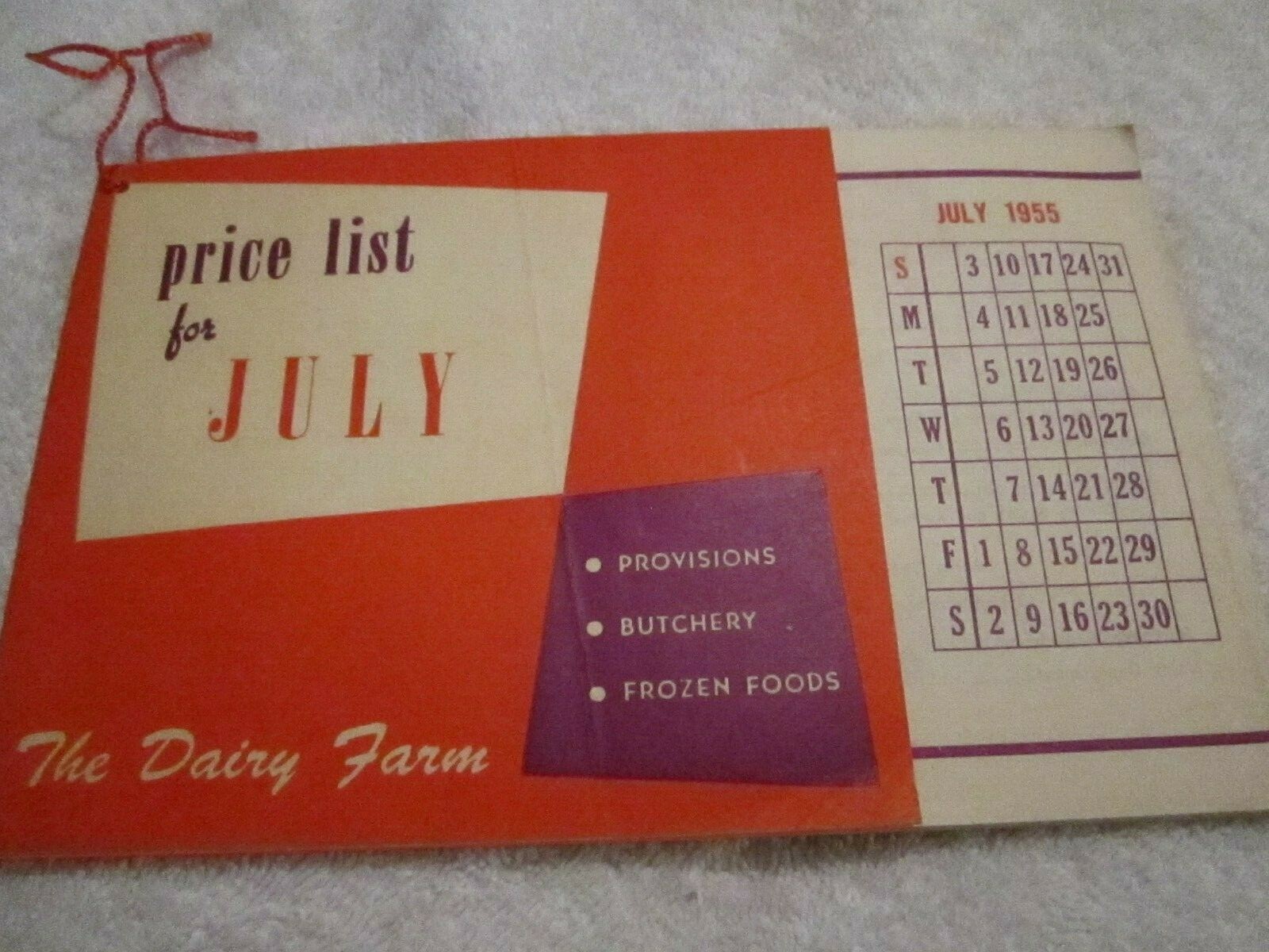 Vintage July 1955 THE DAIRY FARM Price List Booklet Tobacco Butchery Foods +