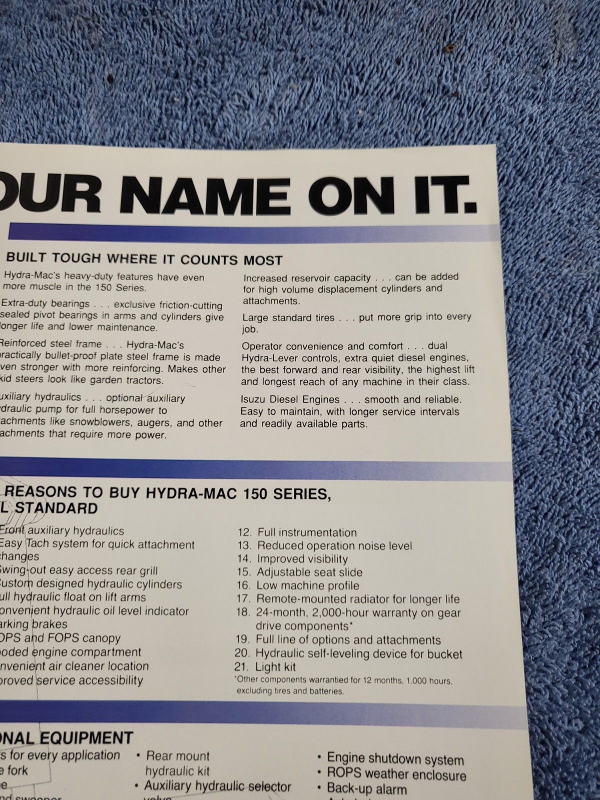 Vintage 1991 Hydra Mac 1450 1850 2650 Skid Steer Loader BROCHURE TRF Minnesota