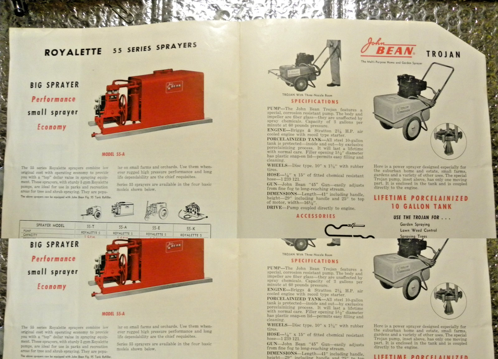 Vintage John Bean All Purpose Sprayers Brochure 8 Pages Spartan Trojan Rotalette