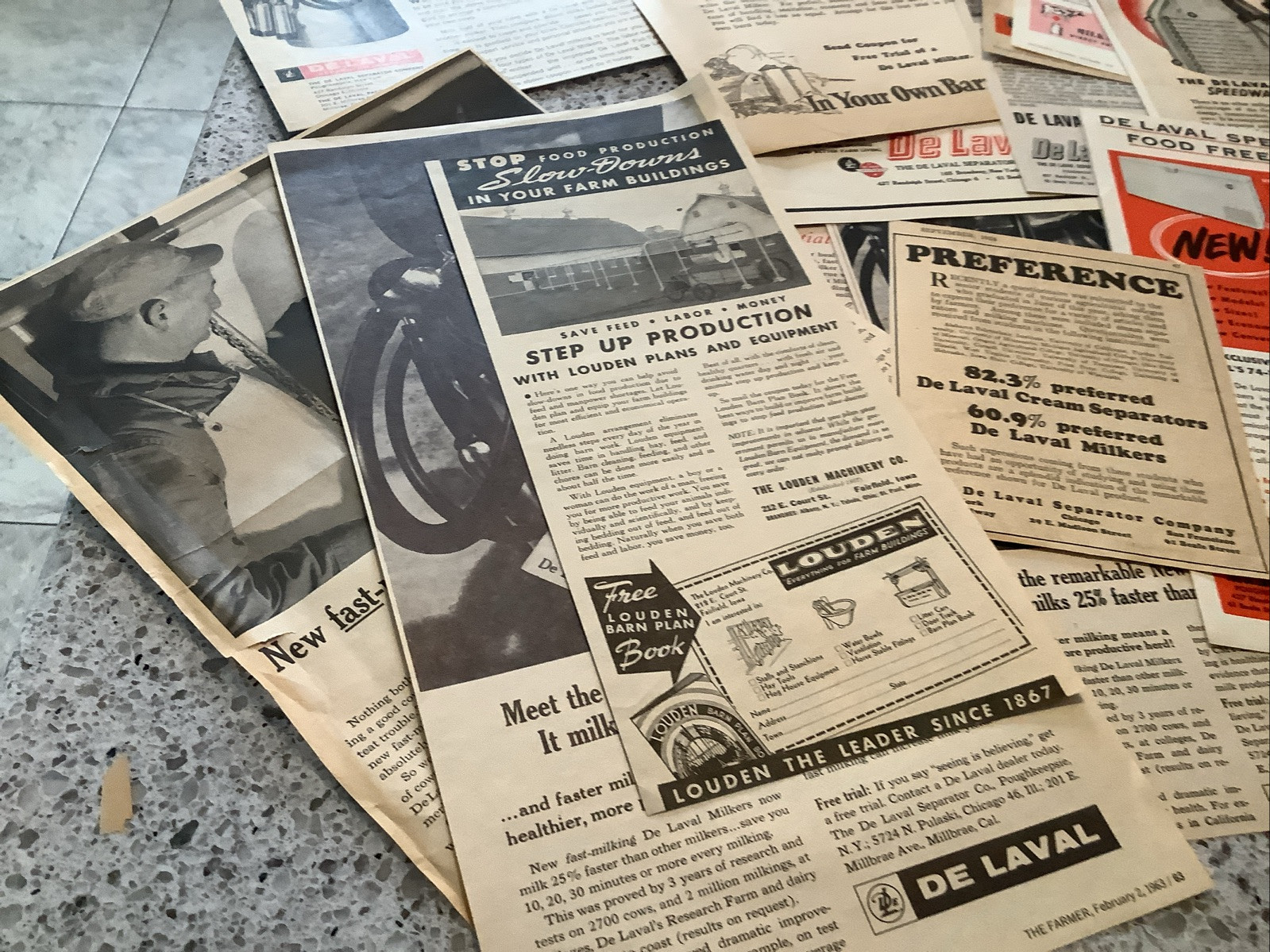 Lot Of 50+ De Laval Products Print Farm Magazine Ads 1920-1960s Milkers Vintage