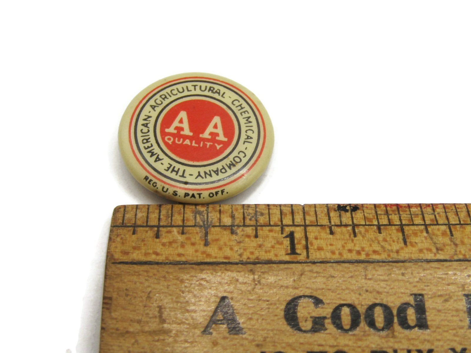 Antique AA Quality Pinback Button American Agricultural Chemical Co. Fertilizer