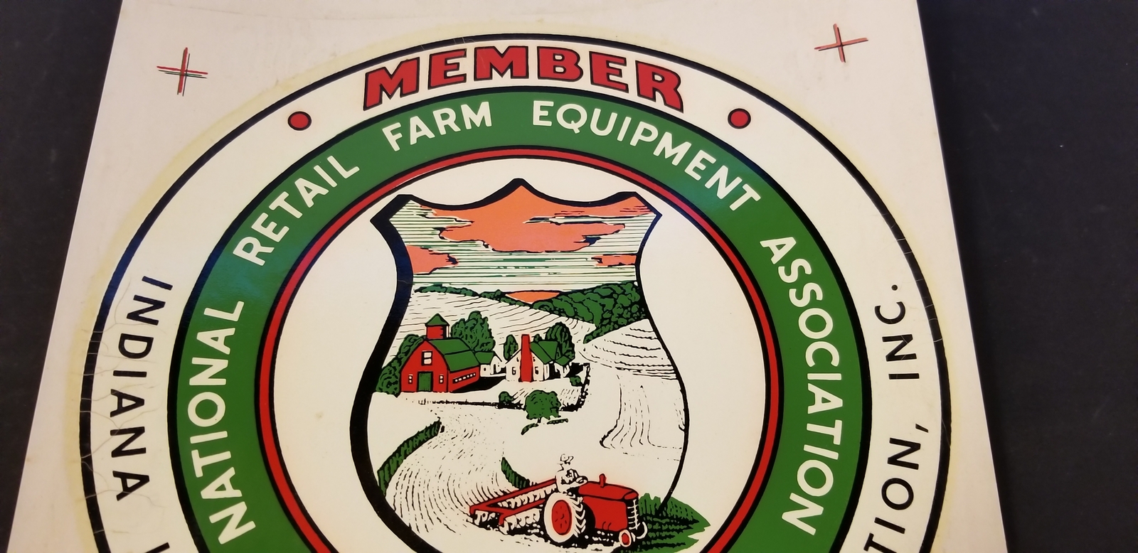 1948 Member National Retail Farm Equipment Association Large Decal Sticker NOS