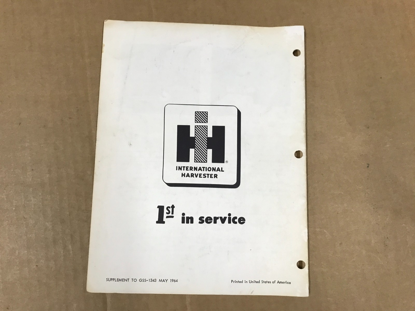 Vintage International Blue Ribbon Service Form Supplement To GSS-1343