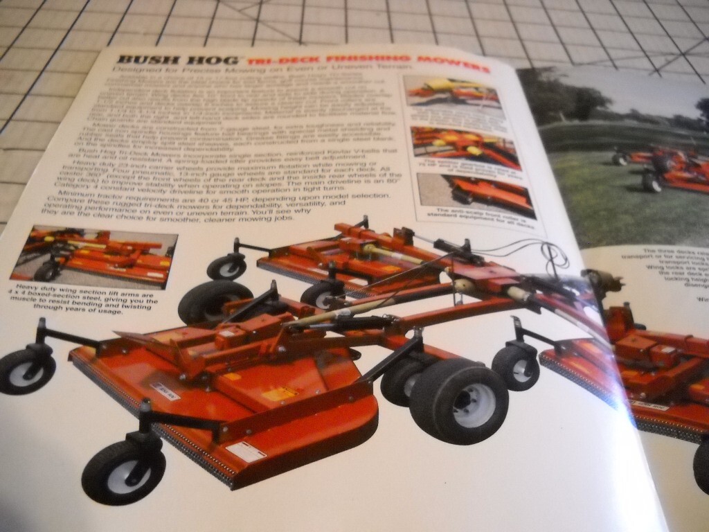 Original OEM OE Bush Hog Tri-Deck Finishing Mowers Sales Brochure