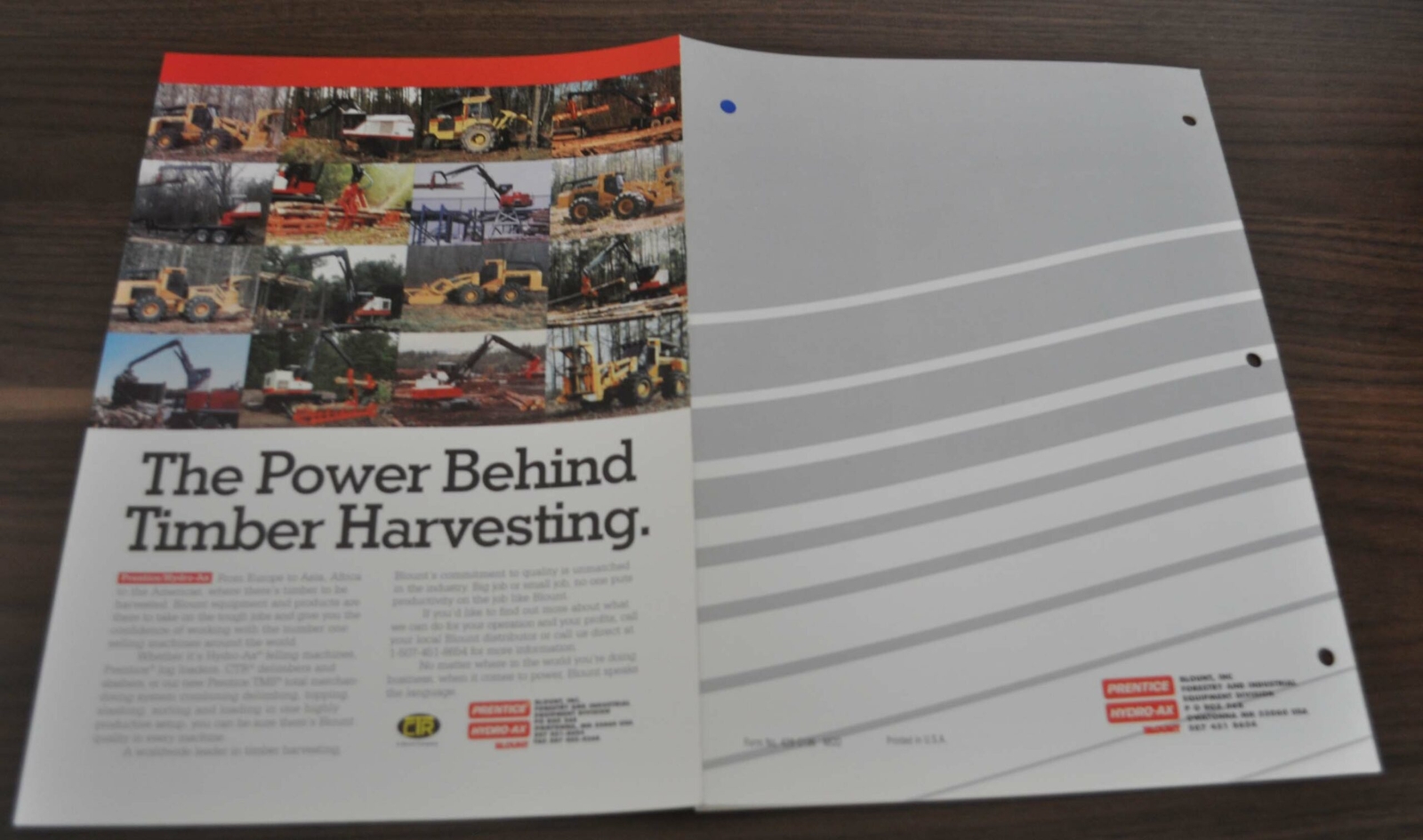 Prentice Truck & Trailers Mounted Loaders Logging Hydraulic Crane Brochure