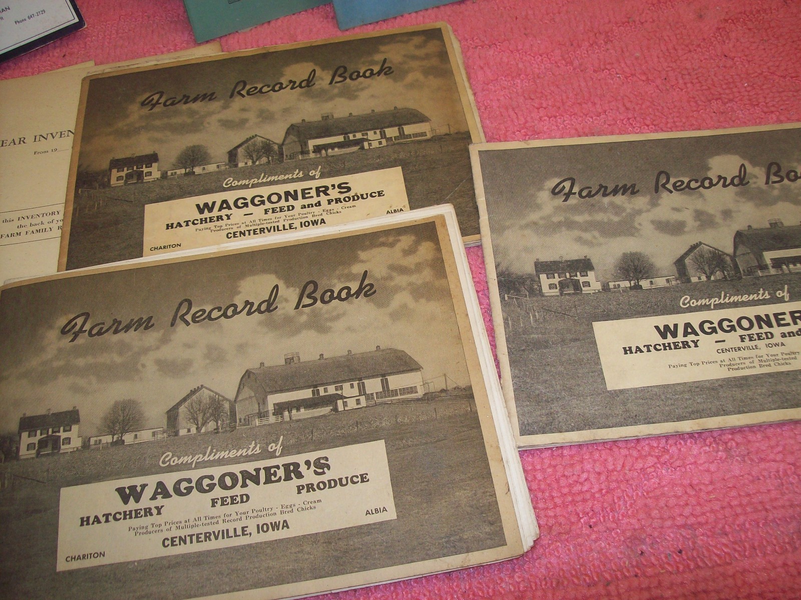 Vintage Lot 1940s 1950s 1960s FHA FSA Farm Record Book, Standard Oil, Waggoners