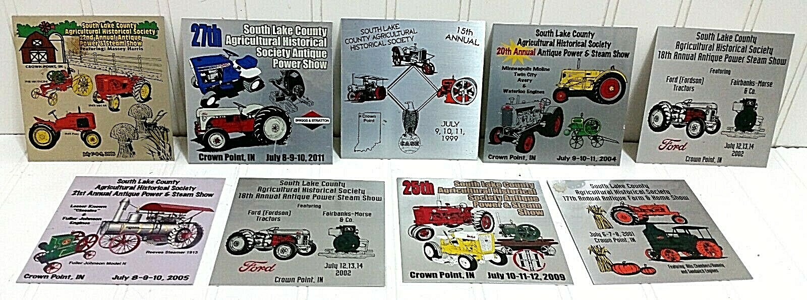 Steam Power & Antique Engine Show EXHIBITOR PLAQUE Lot Exibits Indiana Lake Co