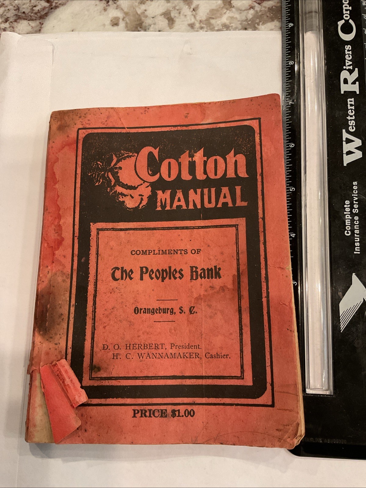 VINTAGE 1906 COTTON FARMER SELLERS MANUAL PEOPLES BANK ORANGEBURG SC Atlanta Ads